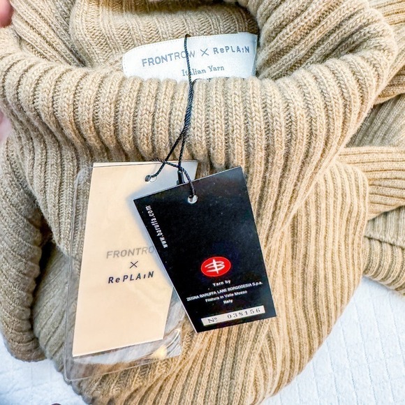 Frontrow x Replain Turtleneck Sweater Cardigan Wool-Cashmere OS NWT - Picture 5 of 5